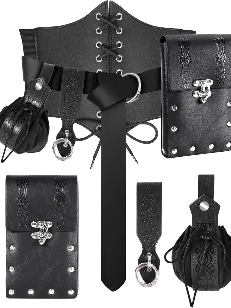 5pcs Corset Belt Renaissance Costume Women Pirate Accessories Lace-Up Renaissanc